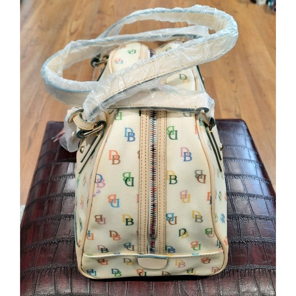 RARE VTG DOONEY BOURKE Y2K IT Gym Bowling Bag Cream Rainbow Zipper NEW WITH TAG - Picture 5 of 11